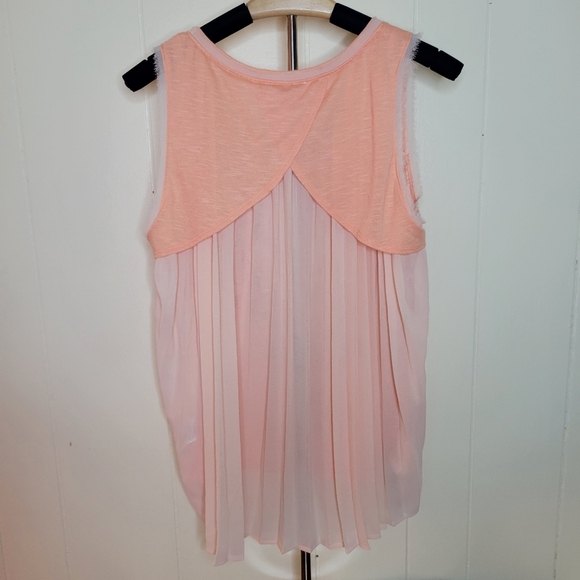Miss Me Peach Embellished Mixed Fabric Tank Top - Picture 4 of 6